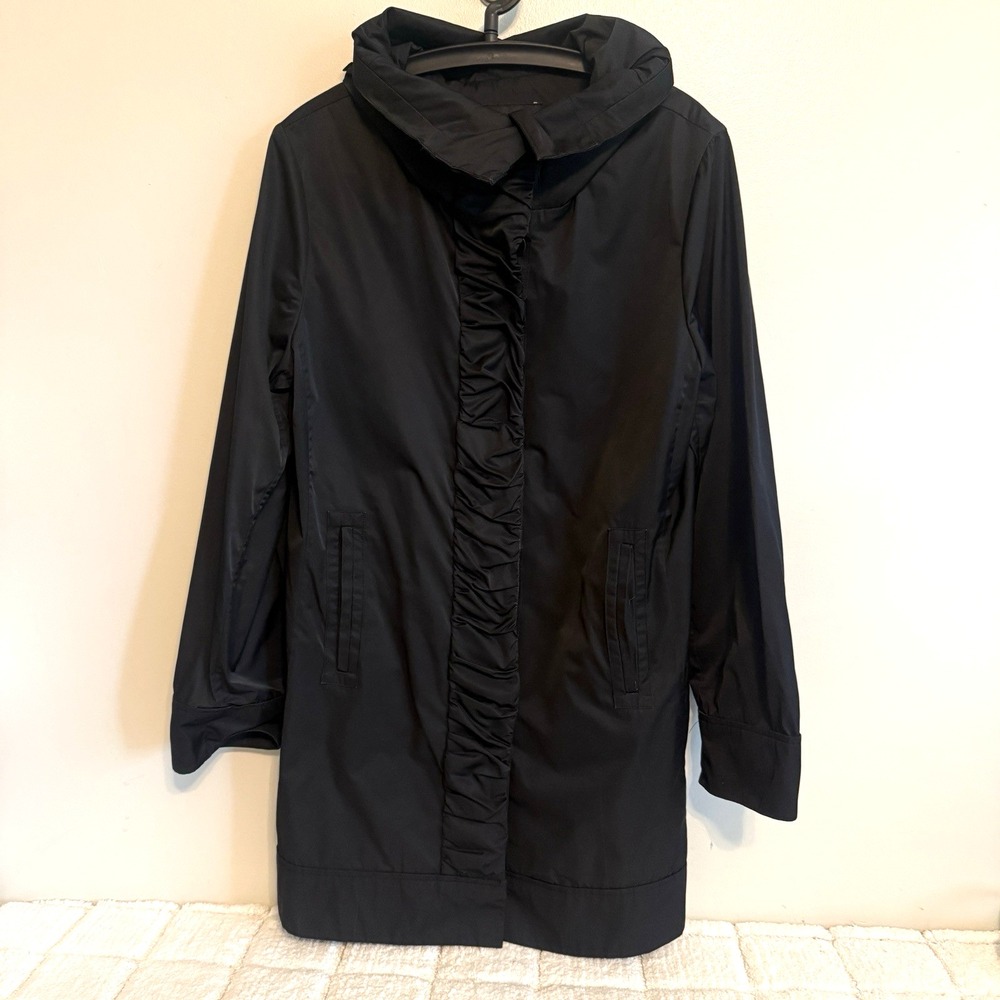 Rainforest Womens Hooded Black Rain Jacket Size L Outdoor Weather Normcore